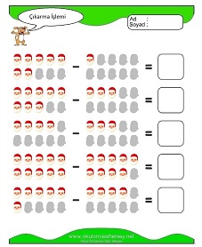 Çıkarma İşlemi Çalışma Sayfaları